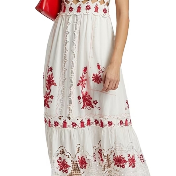 Farm Rio Richelieu Linen Midi Dress - Picture 5 of 12